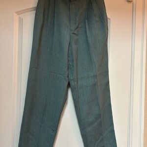 Casual Corner Dress Pants Womens Sz 8 Heather Teal Pleated Straight Leg Slacks